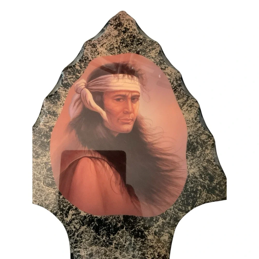 Vintage‎ DenCraft Wall Decor Lacquered Arrowhead Wood Painting -Native Americans